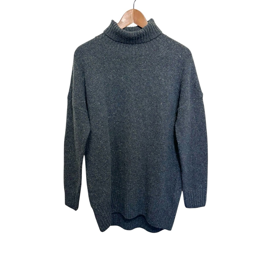 Wood Wood Womens Lambswool Donegal Turtleneck Oversized Knit‎ Sweater, Small